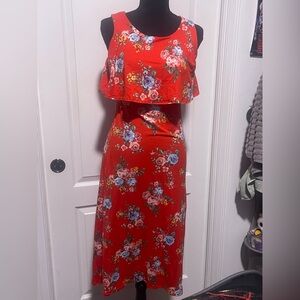 Floral Red Maxi Dress